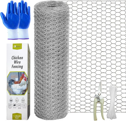 24 Rifny 16.5 Inch 80 0.6 Inch Chicken Wire Fencing, x Feet Chicken Wire Mesh Roll for Garden Plants, Mesh Hexagonal