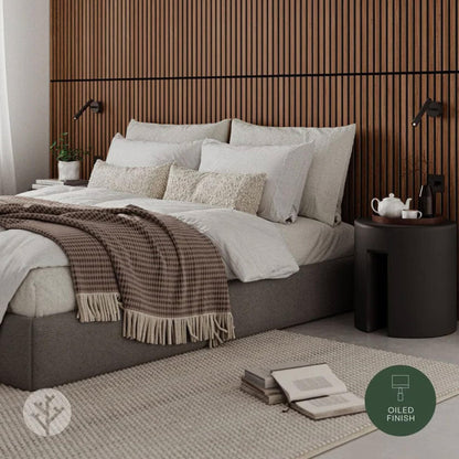 WVH Luxury American Walnut Acoustic Slat Wood Wall Panels, Measures 118.11" x 25.20", Premium Finish, Interior Decor for Walls & Ceilings, Noise Cancelling & Sound Absorbing for Home & Office, 2pcs