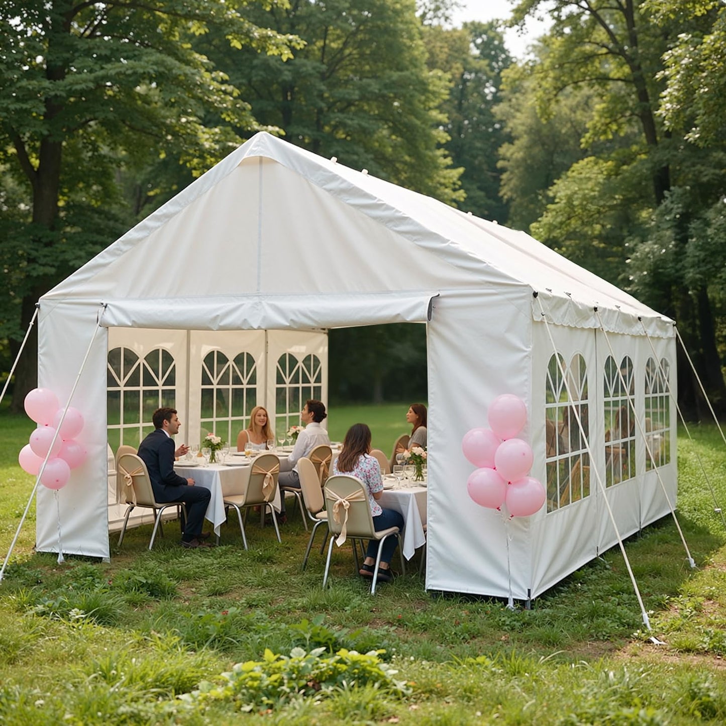 YOPTO 10x20 FT Party Tent Outdoor Tents for Parties W/Removable Sidewalls,Canopy Tent W/ 6 Windows & Double-Sided Zippers,All Weather Heavy Duty Gazebo for Carpas para Fiestas,Wedding,Carport,White