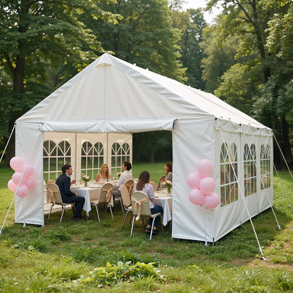 YOPTO 10x20 FT Party Tent Outdoor Tents for Parties W/Removable Sidewalls,Canopy Tent W/ 6 Windows & Double-Sided Zippers,All Weather Heavy Duty Gazebo for Carpas para Fiestas,Wedding,Carport,White
