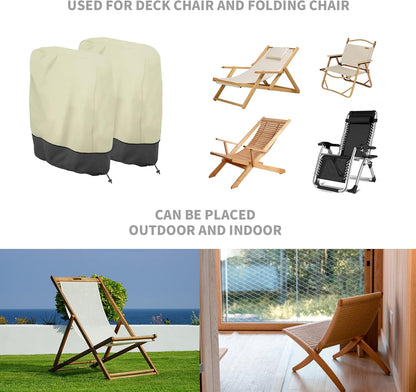 2Pcs Bag(28''L 43''H) Zero Gravity Chair Cover, Waterproof Outdoor Folding Chair Covers, Dustproof Lawn Patio Furniture