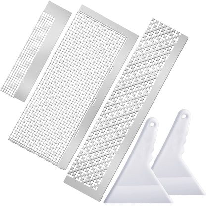 Gersoniel 3 Pcs Stainless Steel Diamond Painting Ruler Steel 5d Drawings Mesh Rulers Tool 216/699/1020 Blank Grids for Diamond Pasted Drawing Round Full Partial Drill Tools Keeps Drills Aligned