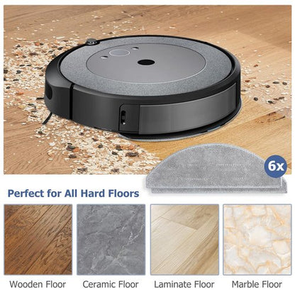 6 Pack Replacement Mop Pads for irobot Roomba Combo i5 & j5 Series i5+ j5+ Robot Vacuum Cleaner Mop Pads Combo Microfiber Cleaning Pads, Replacement Accessories