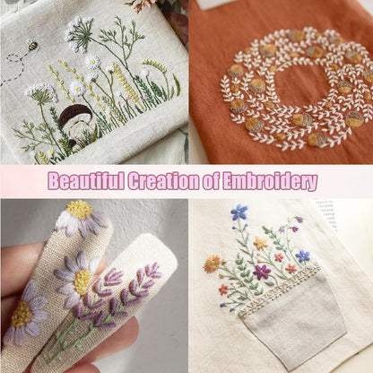 spicssa 2026 Upgraded Embroidery Stitch Book Kit, All in One Sewing Embroidery Kits, Starter Practice Patterns, Complete Tool kit and VideoTutorials, Gifts for Girlfriends, Mothers, and Craft Lovers
