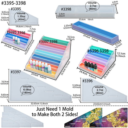 Display Organizer Rack Epoxy Resin Silicone Molds 7-Tier Set for Lipstick Makeup Nail Polish Pigment Jewelry