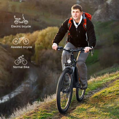 Wooken Electric Bike for Adults with 500W Motor, 27.5'' Ebike with 48V 499WH Removable Battery, Up to 55 Miles Electric Mountain Bike, 19.8MPH Adults Electric Bicycle with LCD Display, 21 Speed