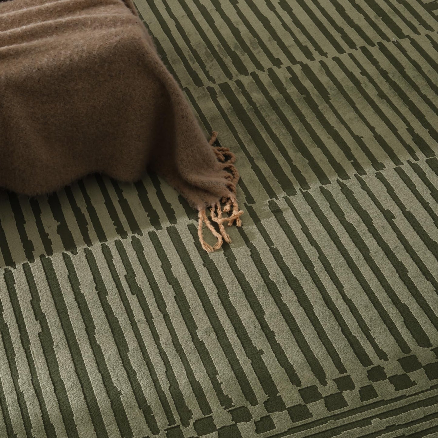 Revival Rugs Soloba 7'x9' Area Rugs for Living Room Bedroom Dining Room - Washable, 100% Recycled, Oeko-TEX Certified, Modern, Medium Pile, Green