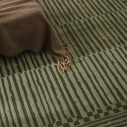 Revival Rugs Soloba 7'x9' Area Rugs for Living Room Bedroom Dining Room - Washable, 100% Recycled, Oeko-TEX Certified, Modern, Medium Pile, Green