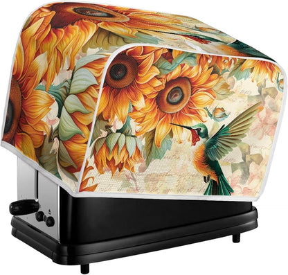 Sunflower Hummingbird 2 Slice Toaster Cover, Microwave Toaster Oven Cover with Top Hook