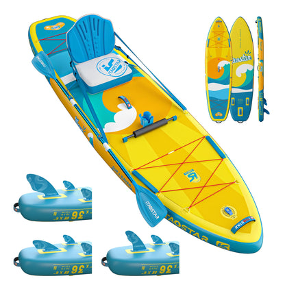 iTAOSTAR W01AP 36" Super Wide Paddle Board, More Fun Inflatable Paddleboard with 5 Fins for Better Balance, Stand Up Paddle Board with Premium SUP Accessories for Adults of All Skill Levels