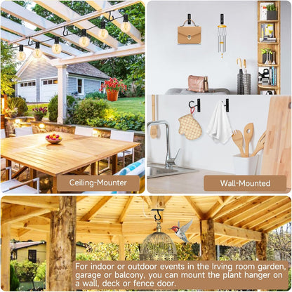 Skiennix Ceiling Hooks - 2.5-Inch Plant Hangers for Indoor/Outdoor Pots | Durable Wall Hooks for Decor