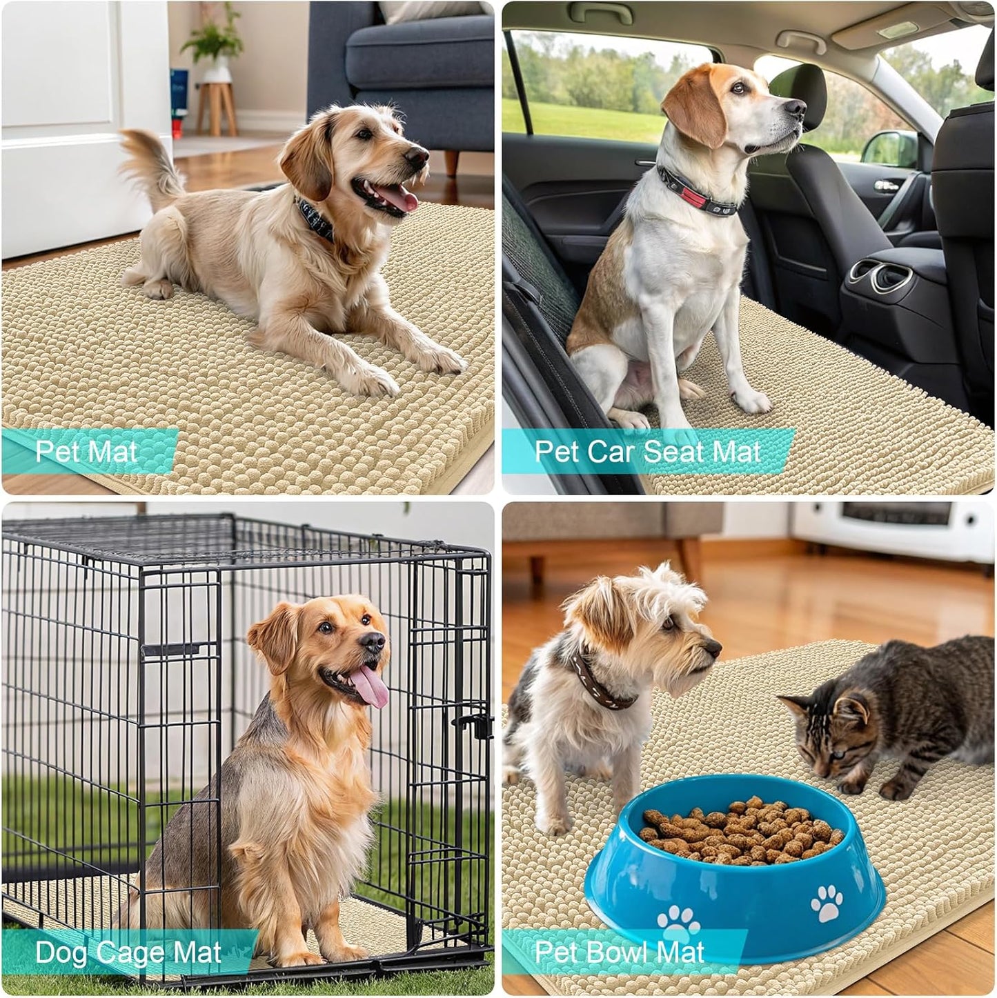 OLANLY Dog Door Mat - Absorbent Non-Slip Chenille Mat for Muddy Paws | 44x32, Quick Dry, Indoor Entryway Carpet