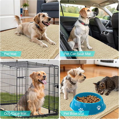 OLANLY Dog Door Mat - Absorbent Non-Slip Chenille Mat for Muddy Paws | 44x32, Quick Dry, Indoor Entryway Carpet