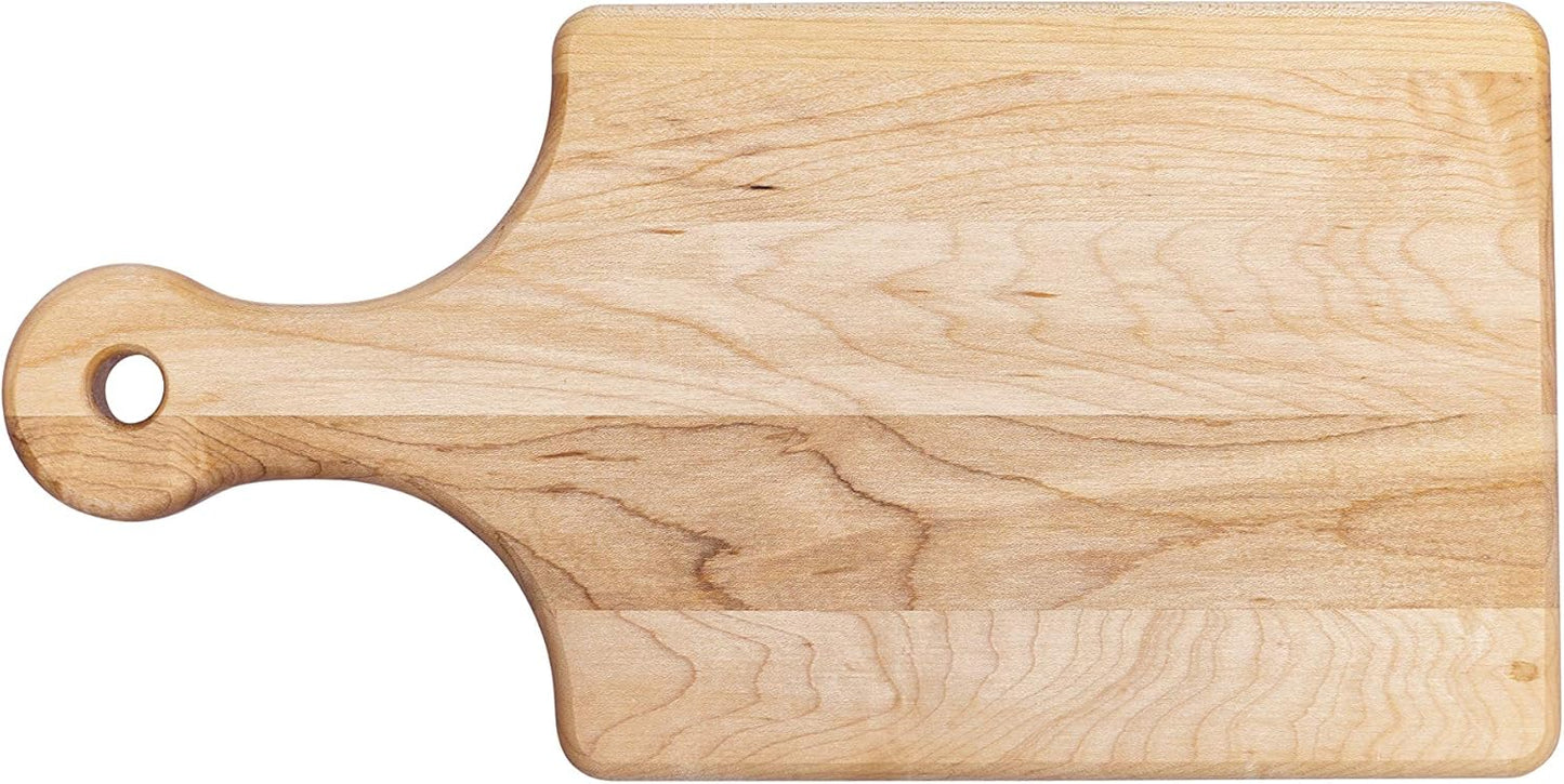 Labell Handle Serving Boards - Small Canadian Maple Hardwood Cutting Board for meats, vegetables, fruits, and cheeses,