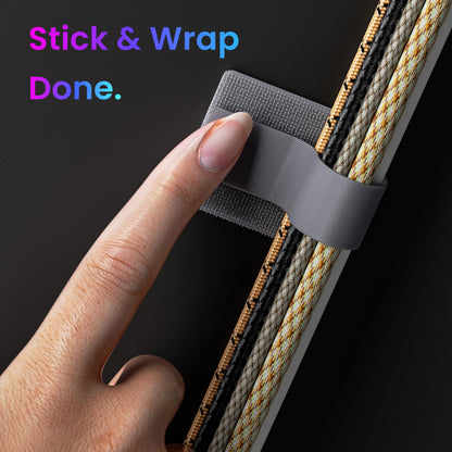 LX IntMfr. Hook and Loop Cable Ties, Self Adhesive Hook and Loop Cable Straps, Sticky-back Cord Organizer, Cable Clip, Household & Office Essentials, 40Pcs per Pack