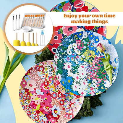 20 Pack Essential Decoupage Tool, Includes 1 Silicone Table Mat, 5 Foam Brushes, 8 Decoupage Brushes, 3 Water Pens, 2 Glue Container Bowl, and 1 Spray Bottle, for Cut-Out Painting, Sticker Pasting
