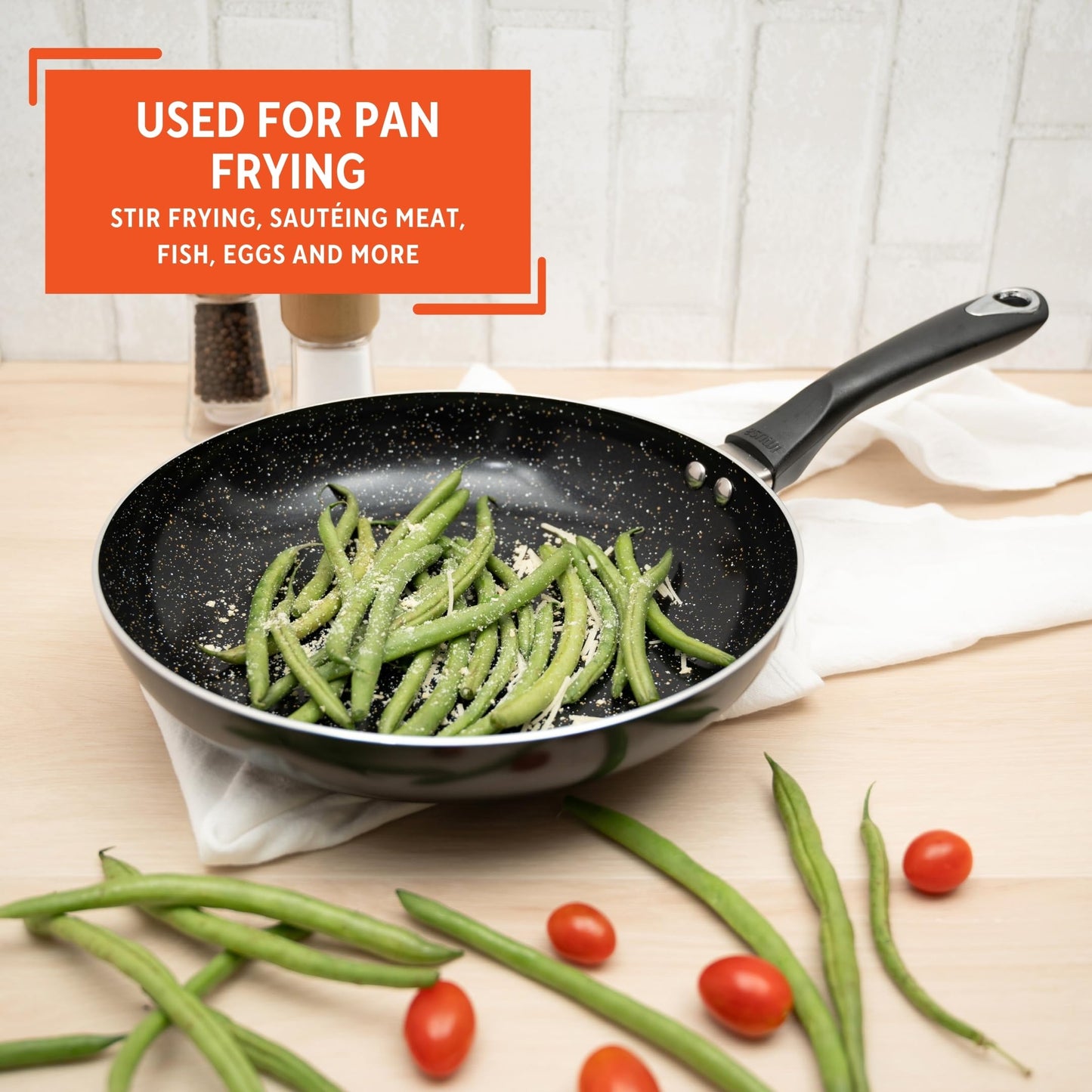 IMUSA 10” Bistro Ceramic Nonstick Fry Pan with Bakelite Handle