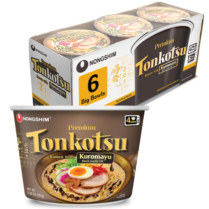 Nongshim Tonkotsu Ramen with Kuromayu Noodle Big Bowl, 3.56 Ounce (Pack Of 6)