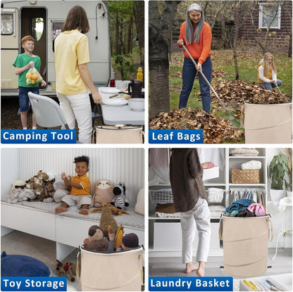24 Gallons Collapsible Reusable Bags with Gloves, Camping Trash Can with Lid, Pop Up Garbage Can for Outdoor, Large