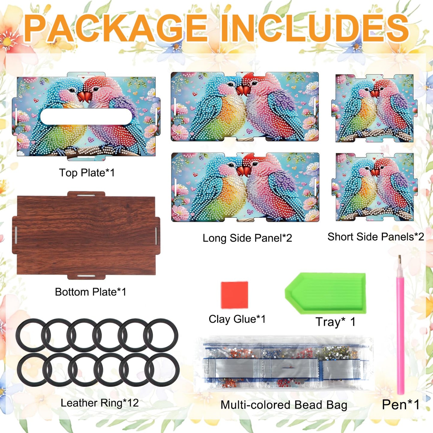 DIY Diamond Painting Tissue Box kit, Bird Shaped Tissue Box with Pull-Out Opening, Suitable for Home and Office Decoration, Ideal as a Handmade Art Gift for Adults