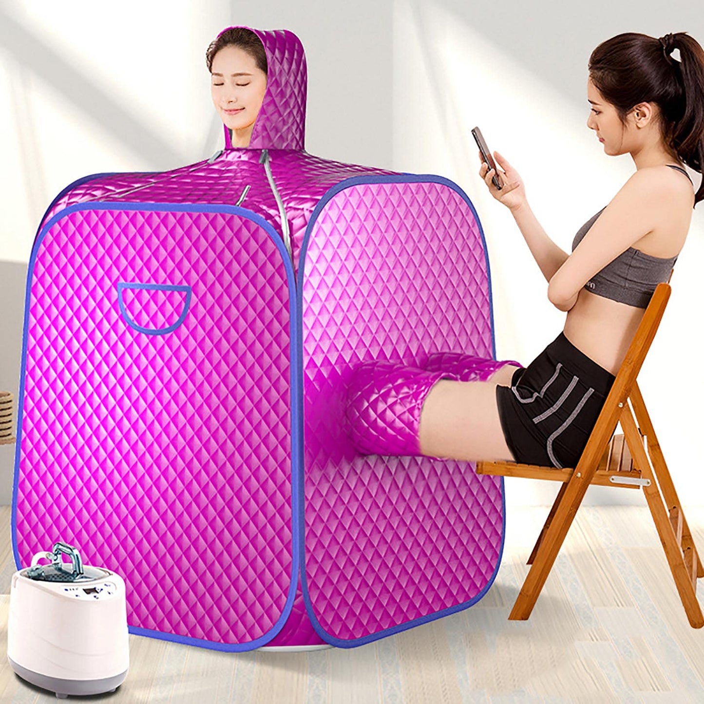2 Liters Steam Generator Foldable Sauna Tent Sauna Room Temperature Adjustable with Remote Control Portable Home