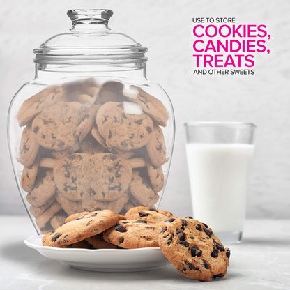 Modern Innovations 128-Ounce Candy & Cookie Jar with Lid, 1 Gallon Premium Acrylic Clear Apothecary Jar, Wedding & Home Décor Centerpiece, Decorative Kitchen Storage Jar, Bathroom Organization