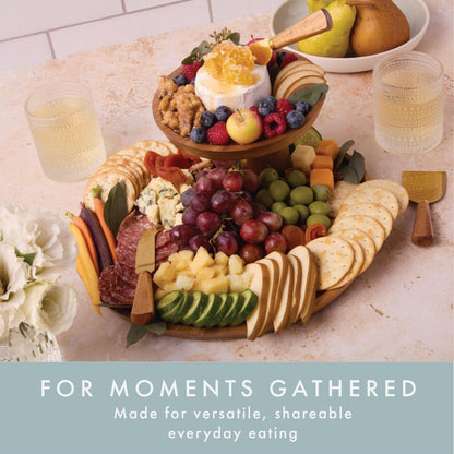 Grazerie Charcuterie Board Set - Round Acacia Cheese Board Tiered Tray Stand with Accessories - House Warming Gifts for New Home, Bridal Shower & Wedding Gift, Birthday Gifts for Women