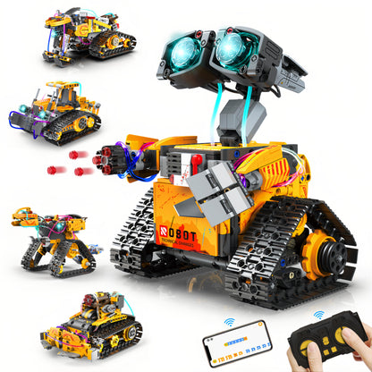 Yerloa 673PCS Robot Toys 5 in 1 Robotics Building Set for Kids Age 8-12, App & Remote Control STEM Toys with LED Lights, Science Kit Birthday Gift for Boys Girls 6 7 8 9 10 11 12 13 14 Year Old