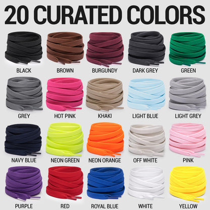 Miscly Flat Shoe Laces for Sneakers, Multiple Lengths and Colors Available (Grey, 45″ (114 CM))