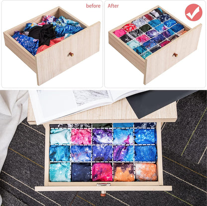 DVHOK 85Pcs Drawer Dividers, Adjustable Drawer Organiser, Cut at Will for Tidying Clutter Clothes, Socks, Makeup, Dresser, Kitchen White