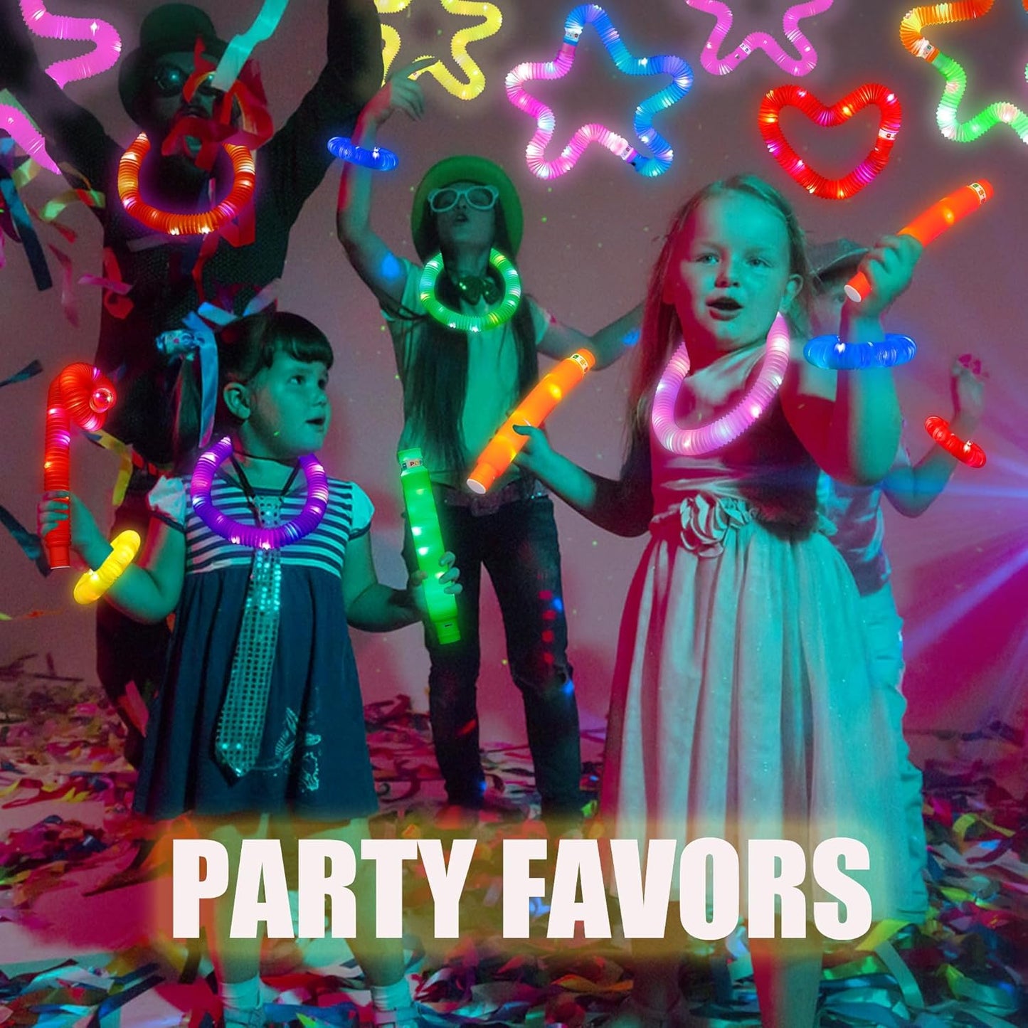UrChoice Glow Sticks - 32PCS LED Pop Tubes & Glow Necklaces | Fun Party Favors for Birthdays & Weddings