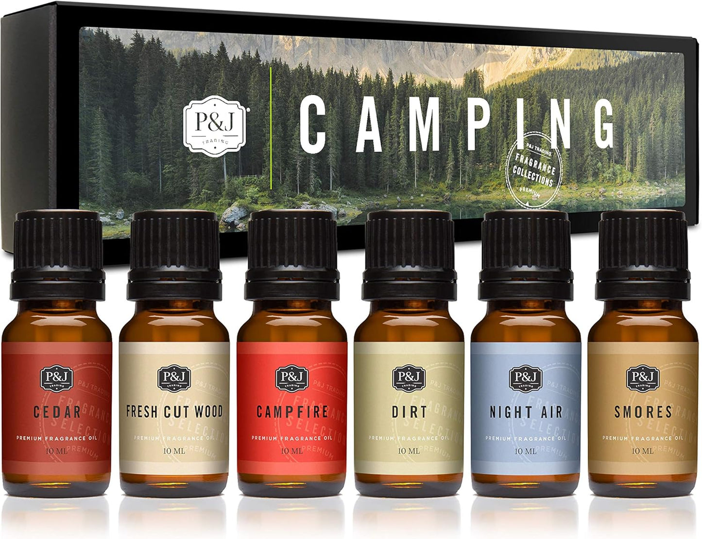 P&J Fragrance Oil Autumn Set | Brown Sugar, Apple, Harvest Spice, Vanilla, Forest Pine, and Snickerdoodle Candle Scents for Candle Making, Freshie, Soap Making Supplies, Diffuser Oil Scents