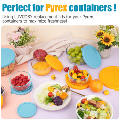 LUVCOSY 7 Cup Silicone Replacement Lids Storage Cover for Pyrex 7402-PC Glass Bowls (Container not Included) 2 Pack Microwave, Dishwasher and Freezer Safe