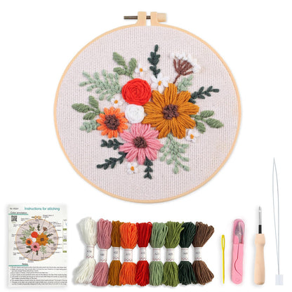 Myfelicity Punch Needle Kit, Punch Needle Kits Adults Beginner, Craft Decoration and Hobbies (Mixed Bouquet)