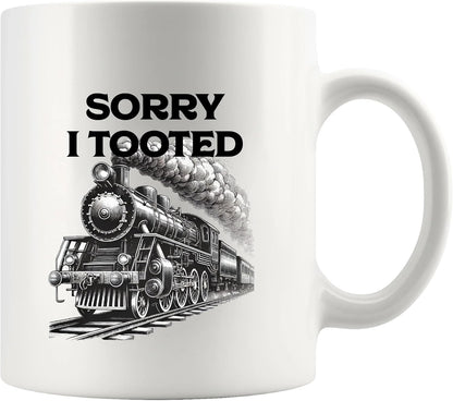 11 oz) Panvola Sorry I Tooted Train Train Lovers Gifts For Dad Mom Husband Brother Sister Wife Friend Coworker Ceramic
