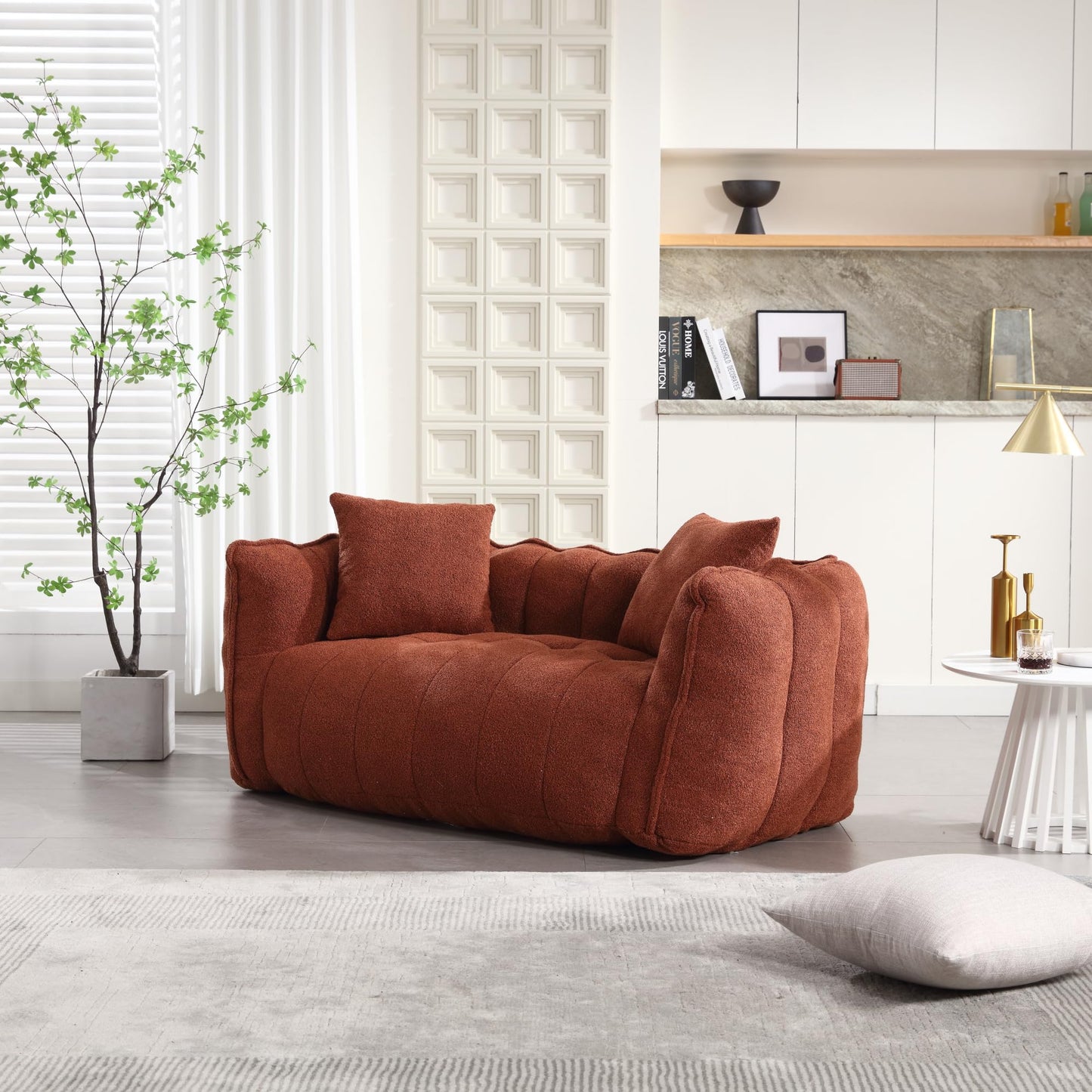 Soft Two-Person Beanbag Chair with High Resilience Foam Core
