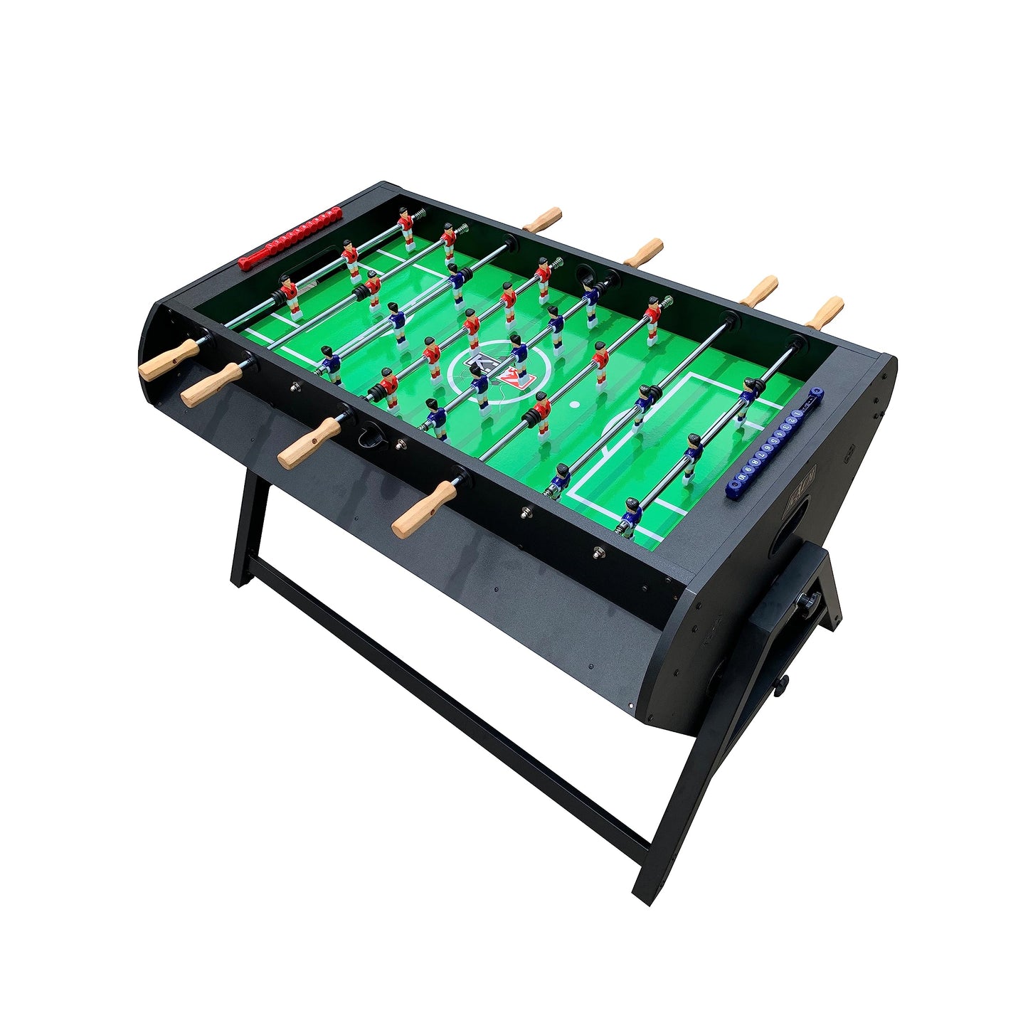 KICK Triplex 55″ Telescopic Rods 3-in-1 Swivel Multi Game Table (Black) – Foosball, Pool/Billiards & Air Hockey