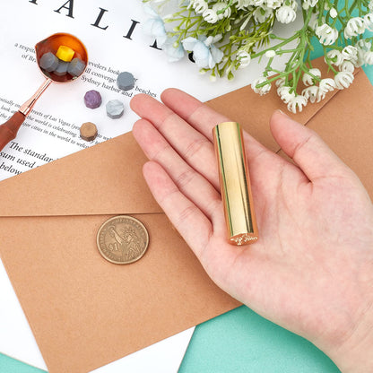 CRASPIRE 15mm Wax Seal Stamp Mini 2 Sides Pattern Brass Sealing Stamp Lily of The Valley Eucalyptus Leaves Vintage for Wedding Invitations Envelopes Halloween