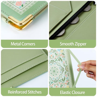 Server Book, PU Leather Server Books for Waitress with Zipper Pockets, Waitress Book with Pen Holder Fit Server Apron Check Presenters for Restaurants