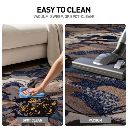 Rugshop Gray Large Floral Non-Slip Area Rug Fade Resistant for Living Room, Dining Room and Large Spaces, 10' x 14'