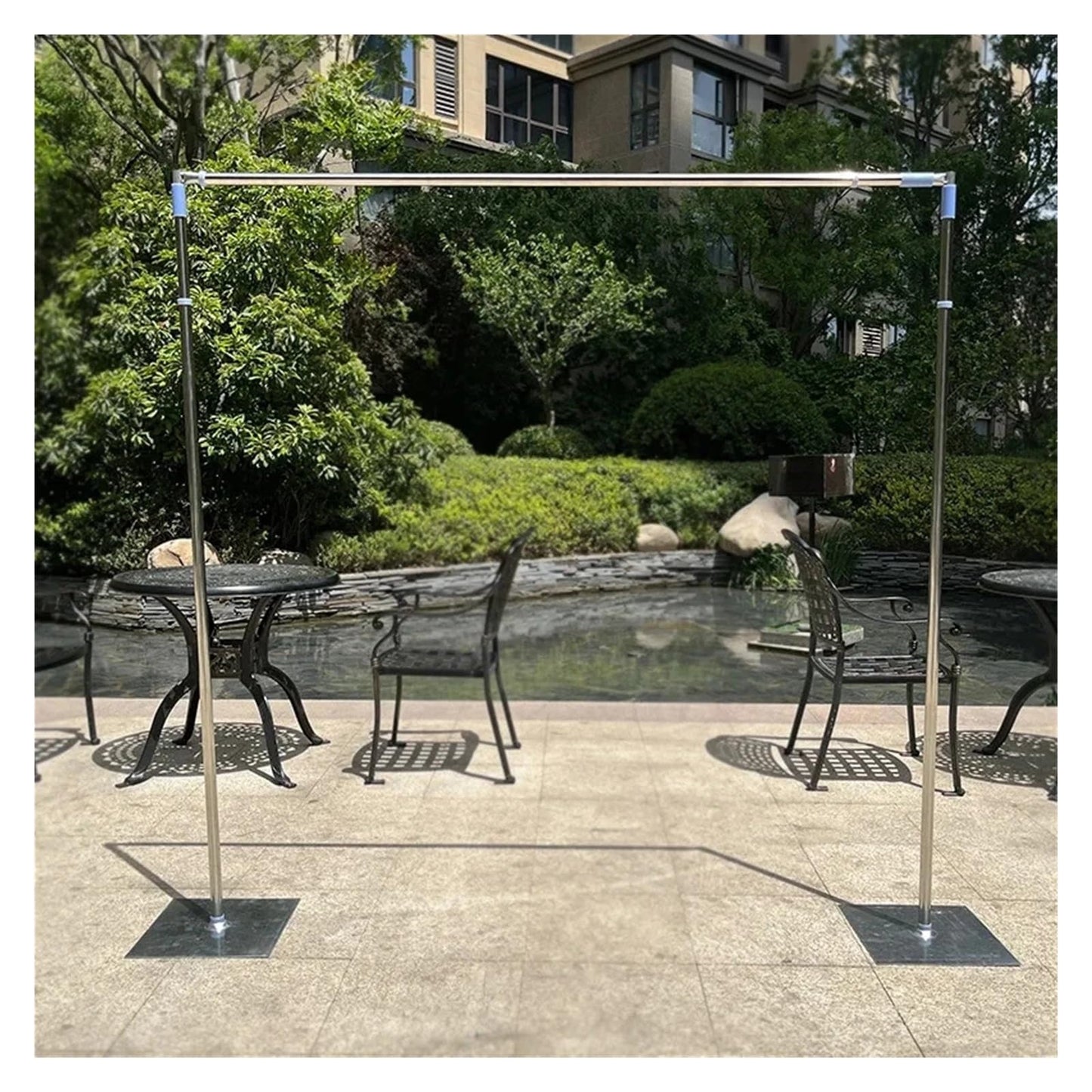 Wedding Square Wrought Metal Frame Arch Adjustable Backdrop Curtain Stand Flower Yarn Shelf Party Events DIY Decoration(3M x 3M)