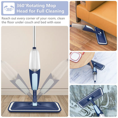 Spray Mops for Floor Cleaning, TRAV-ROUND Microfiber Wood Floor Mop with 5 Reusable Washable Pads for Dry Wet Cleaning on Hardwood Laminate Wood Ceramic Vinyl Tile