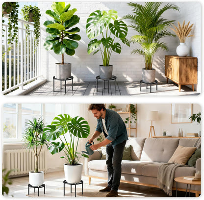 3-Pack Use(10.24" 10.24" 8.66" TOSKING Plant Stands - Heavy Duty Low Plant Stand, No Assembly Required Risers