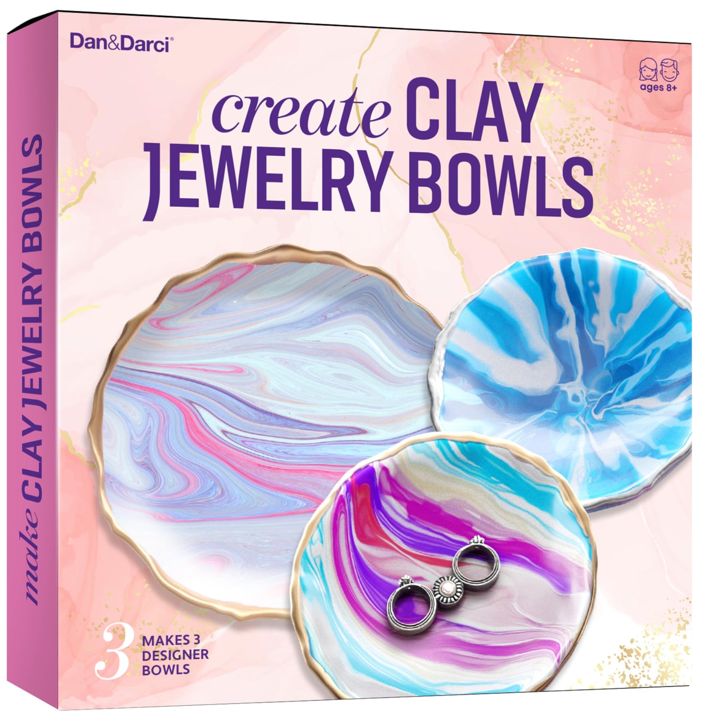 Dan&Darci Craft 'n Clay - Jewelry Dish Making Kit for Kids Ages 8-14 Year Old - Best DIY Arts & Crafts Kits - Birthday Gifts - Creative Toys for Preteen & Teenagers - Girl Birthday Gift Ideas