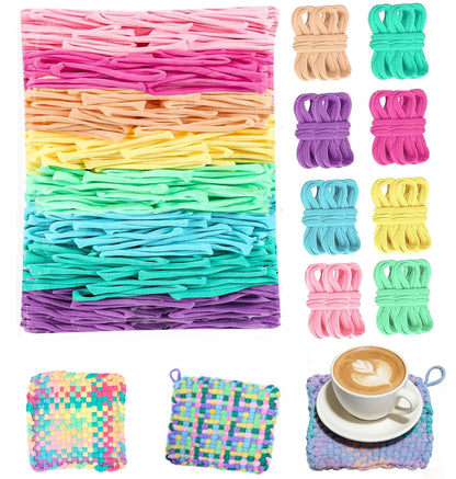 VALOZENC 800PCS Loom Refill Loops, 8 Color Loom Loops for Potholder Making Weaving Crafts Flexible DIY for Family Projects