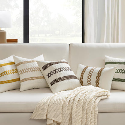 Set 2 20x20 Inch MIULEE of Coco Brown Boho Decorative Pillow Covers Farmhouse Rustic Couch Throw Pillows Modern Spring