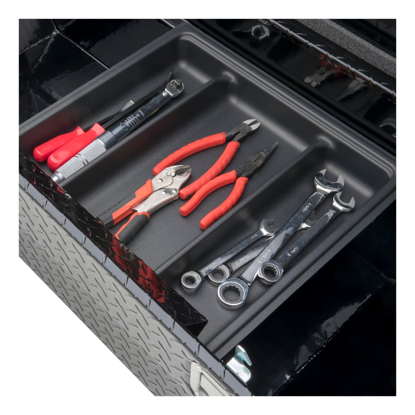 UWS EC10572 72-Inch Gloss Black Heavy-Wall Aluminum Truck Tool Box, RigidCore Lid