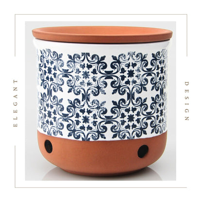 Okavango Ceramic Garlic Keeper - garlic keepers - garlic storage container- Garlic Holder Countertop -Garlic Jar - garlic keeper for counter - garlic container (Terracotta, 16oz)