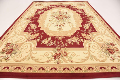 Unique Loom Versailles Collection Traditional Classic Floral Motif Area Rug (8' 0 x 11' 4 Rectangular, Burgundy/ Ivory)