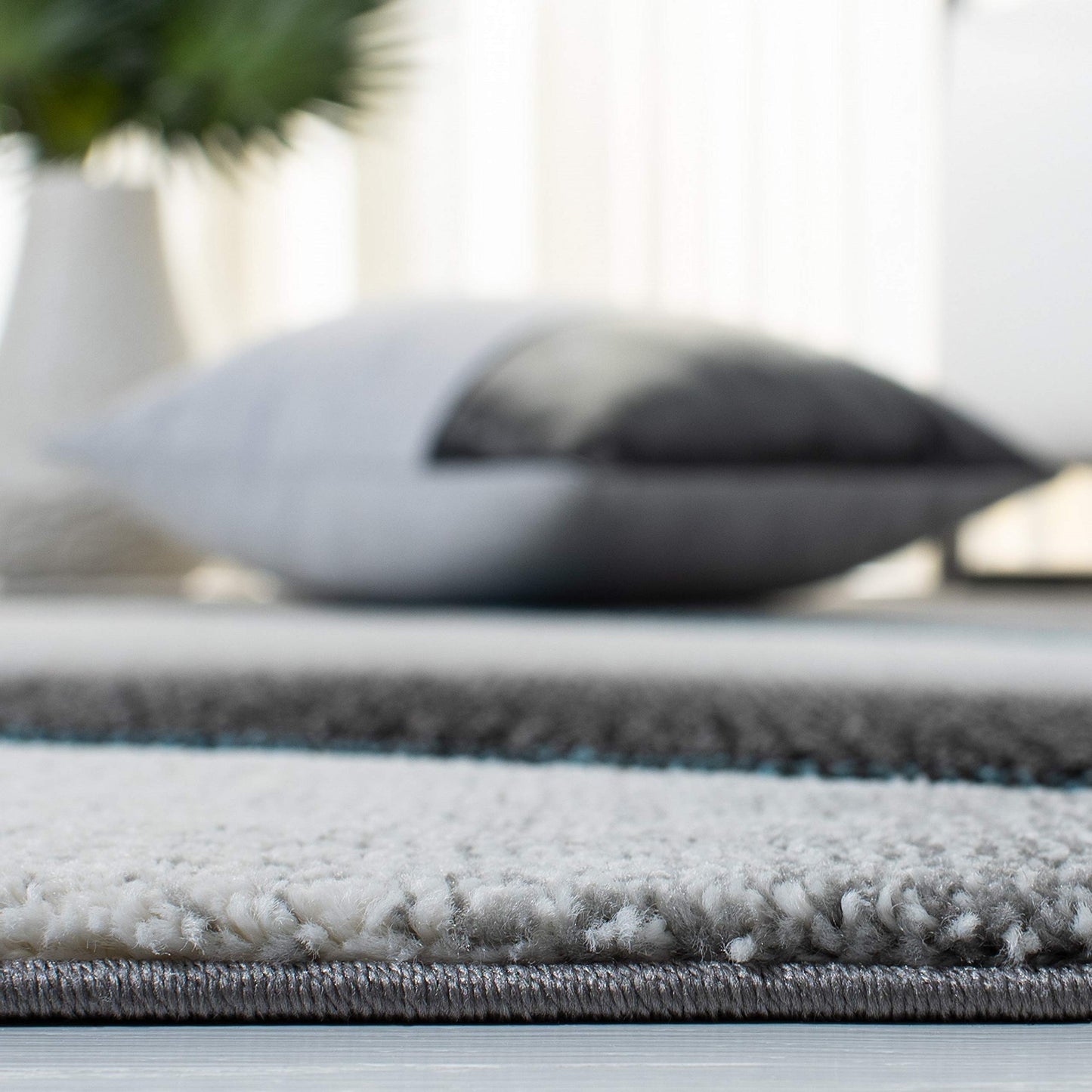 SAFAVIEH Hollywood Collection Area Rug - 10'6" x 14', Grey & Blue, Mid-Century Modern Design, Non-Shedding & Easy Care, Ideal for High Traffic Areas in Living Room, Bedroom (HLW712F)